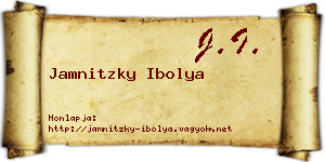 Jamnitzky Ibolya névjegykártya